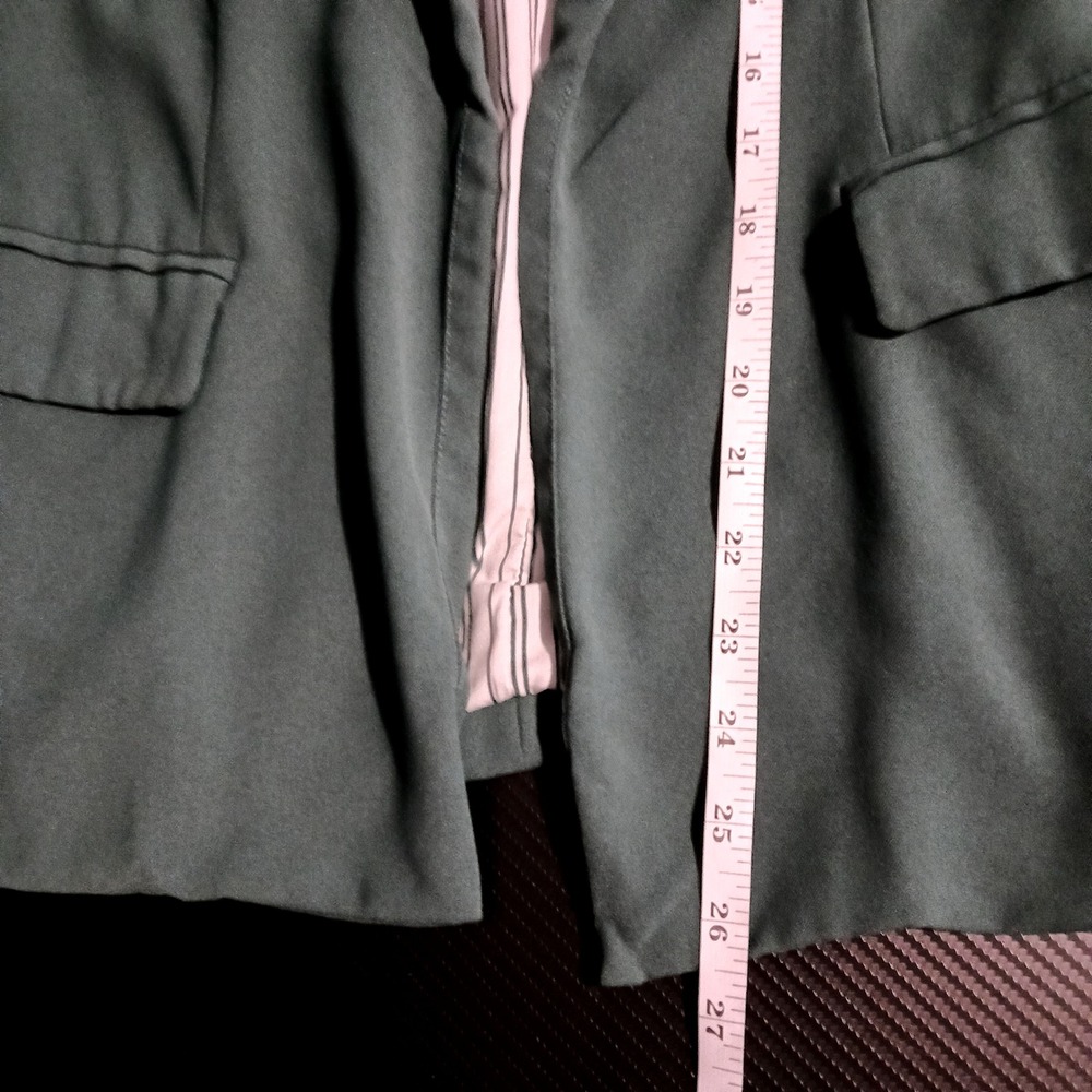 SKIES ARE BLUE Women's Palmer Blazer Jacket Green XS Open Front Pockets Lined - Picture 11 of 11